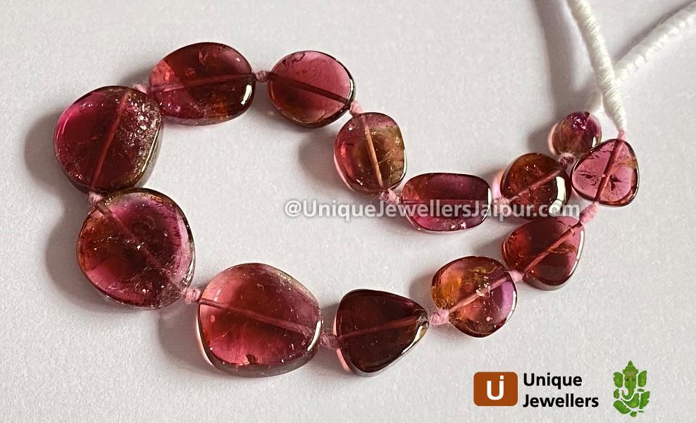 Watermelon Tourmaline Smooth Slices Beads